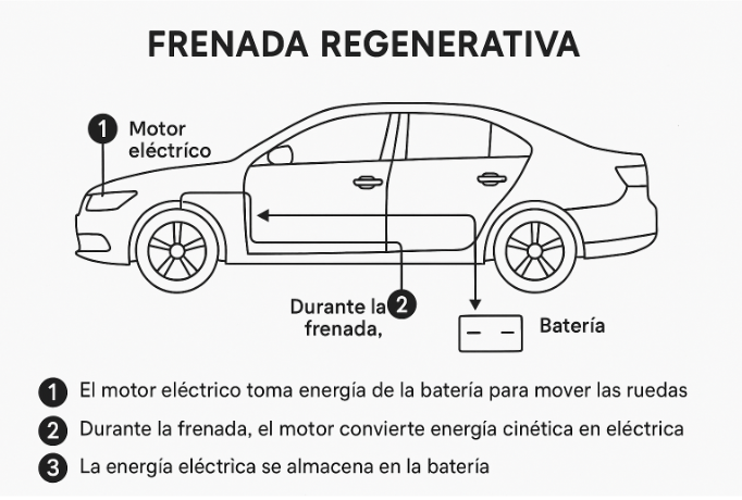 Funcionamiento de la frenada regenerativa
