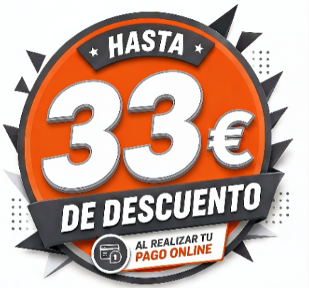 descuento online de 33€ aplicable a pago online ITV Nassica