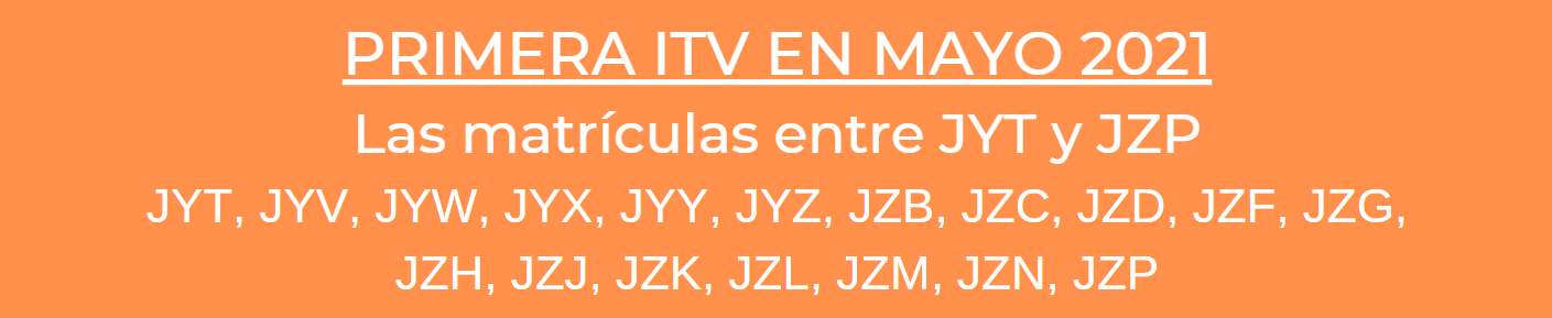 itv matriculas mayo