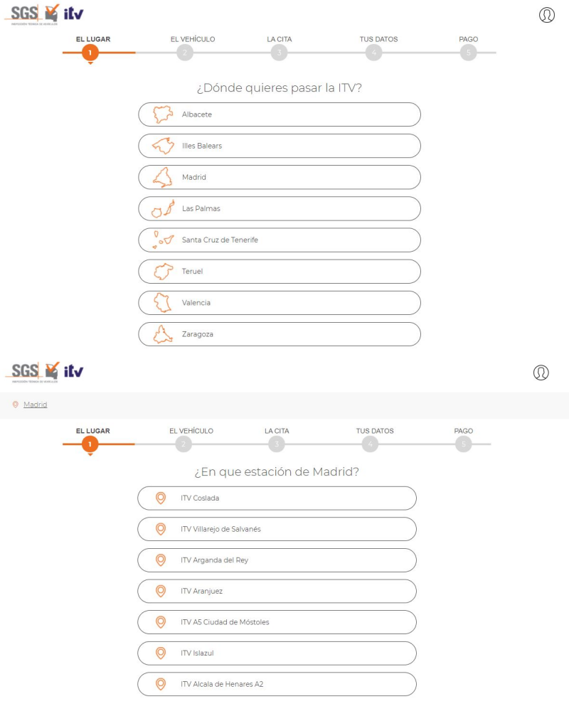 elegir estacion cita previa itv sgs online