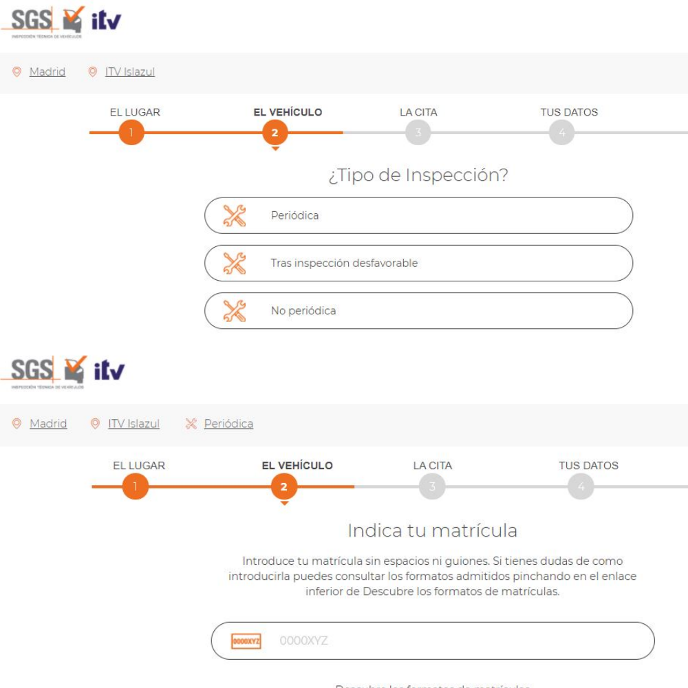 elegir tipo itv cita previa itv sgs online