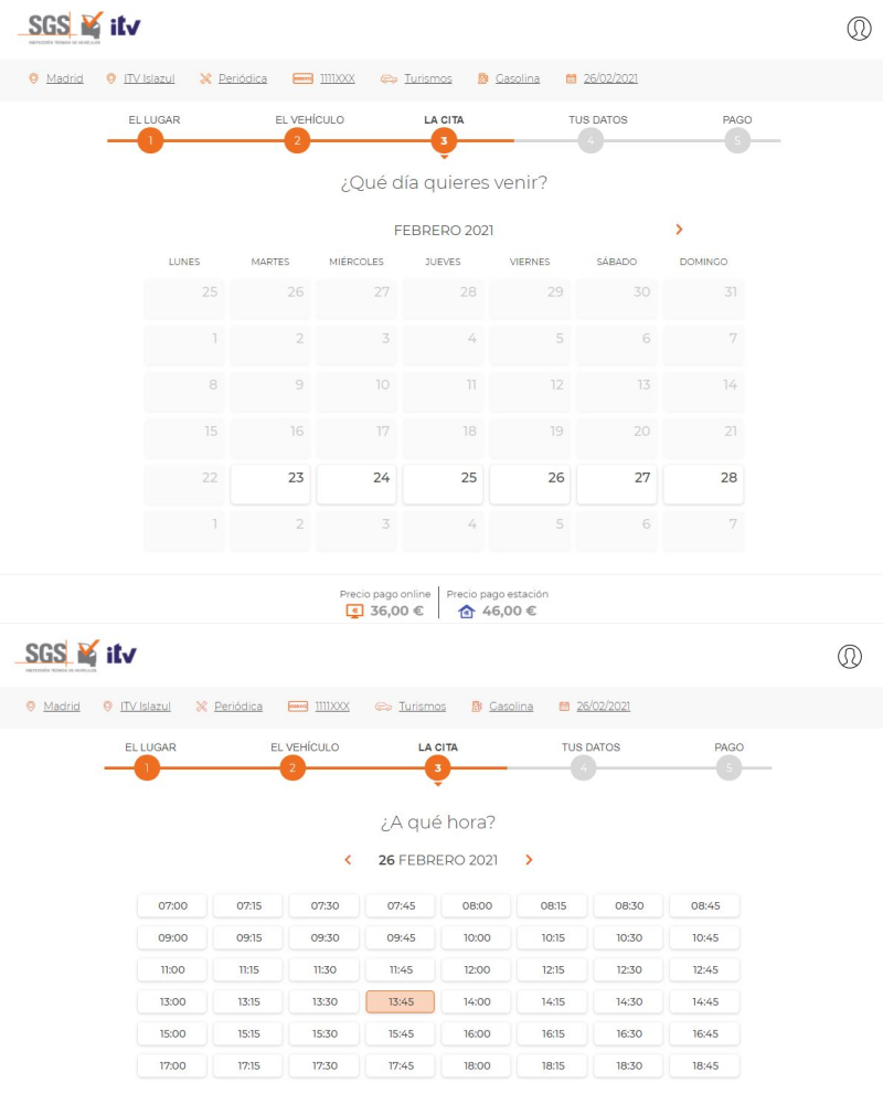 elegir dia cita previa itv sgs online