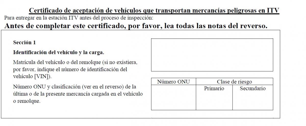 SGS. ITV mercancías peligrosas 1