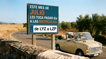 Matriculas que cad en junlio 2026 en cartel con coche