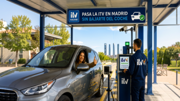 estacion con coche pasando ITV  sin bajarse